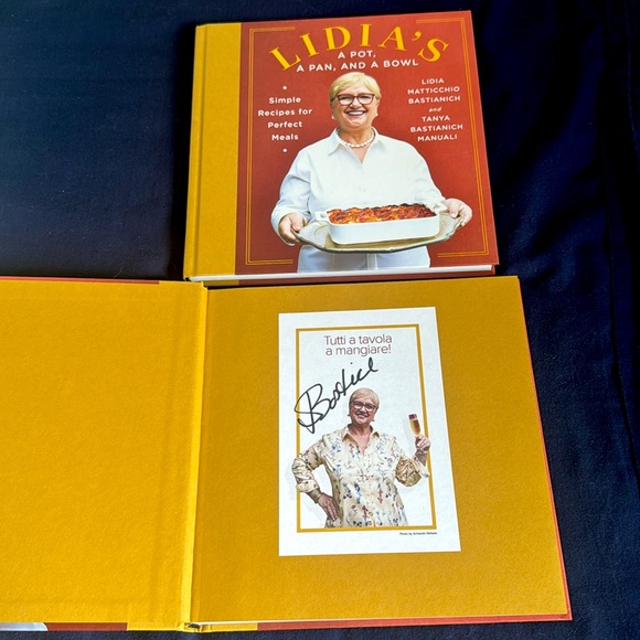 Signed Copy of Lidia Bastianich’s Book: Lidia’s A Pot, A Pan, And A Bowl (New) - Picture 1 of 4